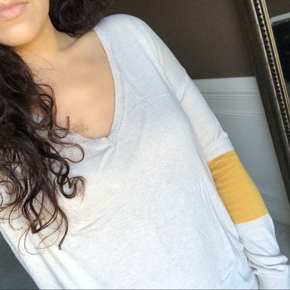 Caslon Cream Sweater with Yellow Accent